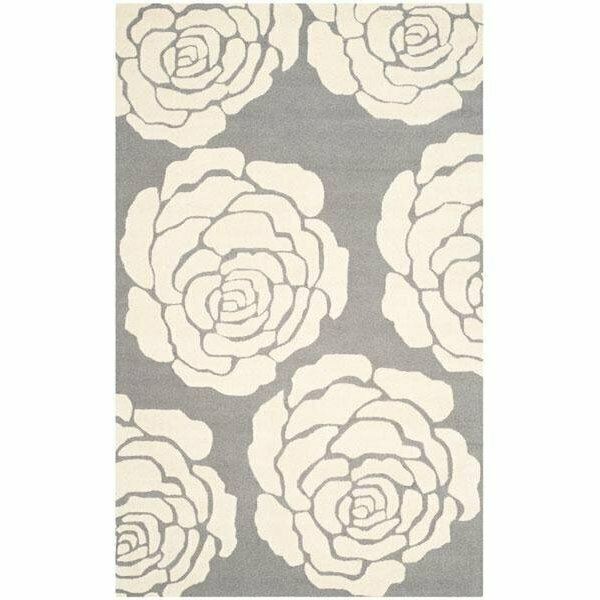 6 x 9 ft. Cambridge Hand Tufted Medium Rectangle Area RugDark Grey & Ivory, Safavieh, Mfr#: CAM782D-6
